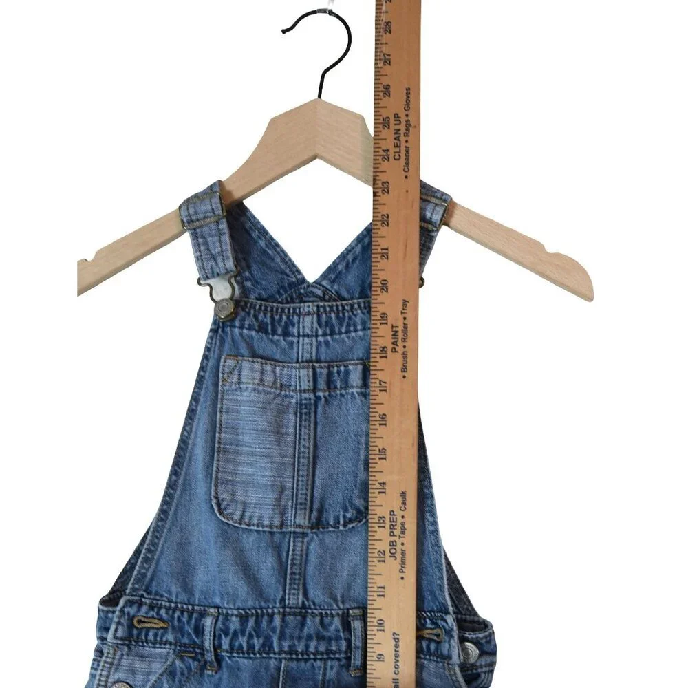GAP Denim Shortalls Two Toned Denim  Kids S Distressed Overall Retro 6-7 Y